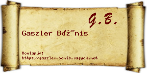Gaszler Bónis névjegykártya